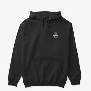 Black Summer String Hoodie Fish and Chicken Pullover